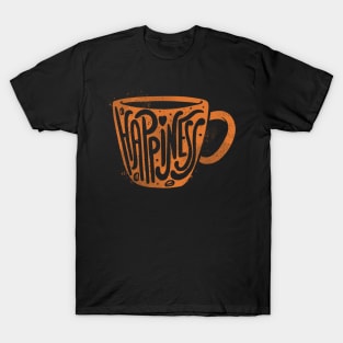 Happiness Coffee Typography T-Shirt